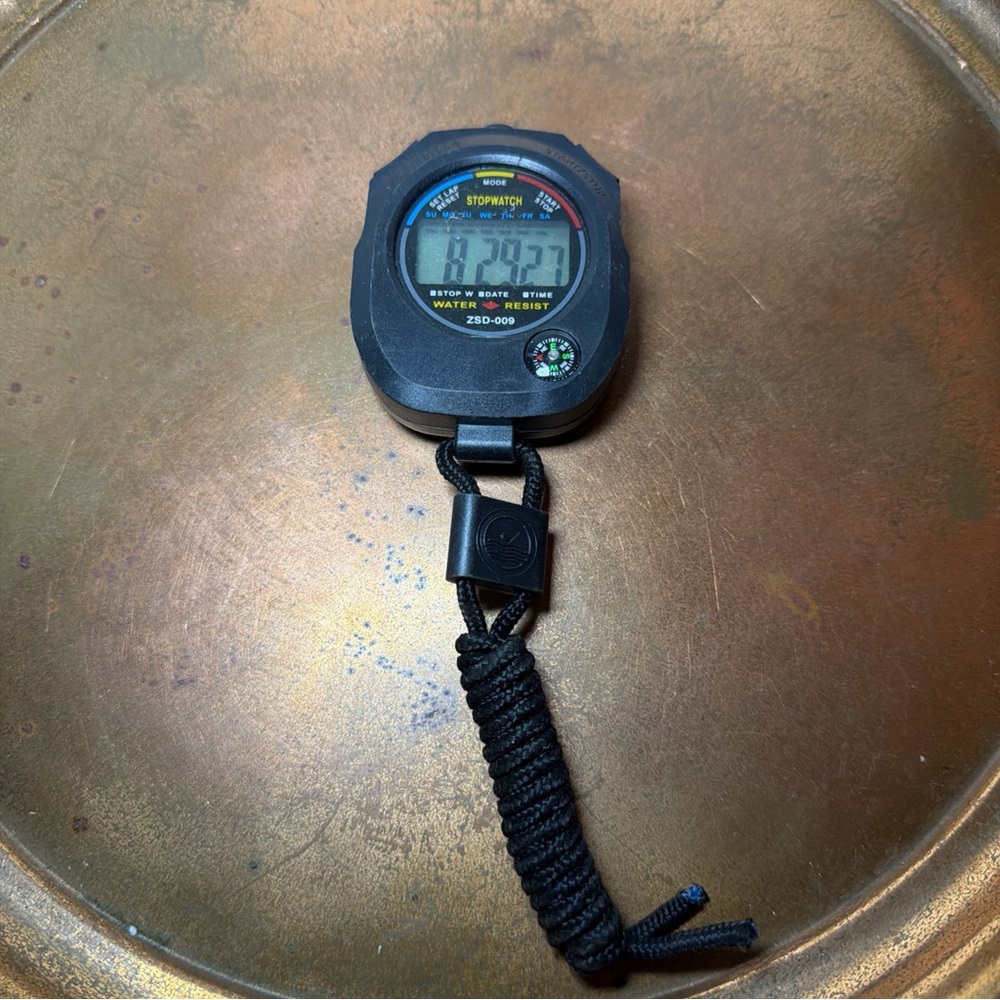 Digital Stopwatch with Paracord Lanyard - Black
